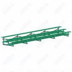 Jaypro Sports Bleacher  - 3 Row - Tip & Roll, Double Foot Plank, Powder Coated - 27' L (BLDP-327TRGPC)