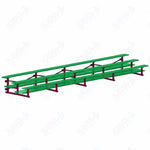 Jaypro Sports Bleacher  - 3 Row - Tip & Roll, Double Foot Plank, Powder Coated - 27' L (BLDP-327TRGPC)