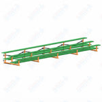Jaypro Sports Bleacher  - 3 Row - Tip & Roll, Double Foot Plank, Powder Coated - 27' L (BLDP-327TRGPC)
