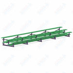 Jaypro Sports Bleacher  - 3 Row - Tip & Roll, Double Foot Plank, Powder Coated - 27' L (BLDP-327TRGPC)