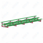 Jaypro Sports Bleacher  - 3 Row - Tip & Roll, Double Foot Plank, Powder Coated - 27' L (BLDP-327TRGPC)