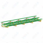 Jaypro Sports Bleacher  - 3 Row - Tip & Roll, Double Foot Plank, Powder Coated - 27' L (BLDP-327TRGPC)