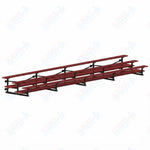 Jaypro Sports Bleacher  - 3 Row - Tip & Roll, Double Foot Plank, Powder Coated - 27' L (BLDP-327TRGPC)