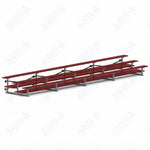 Jaypro Sports Bleacher  - 3 Row - Tip & Roll, Double Foot Plank, Powder Coated - 27' L (BLDP-327TRGPC)
