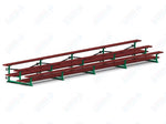 Jaypro Sports Bleacher  - 3 Row - Tip & Roll, Double Foot Plank, Powder Coated - 27' L (BLDP-327TRGPC)