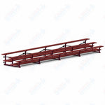 Jaypro Sports Bleacher  - 3 Row - Tip & Roll, Double Foot Plank, Powder Coated - 27' L (BLDP-327TRGPC)