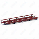 Jaypro Sports Bleacher  - 3 Row - Tip & Roll, Double Foot Plank, Powder Coated - 27' L (BLDP-327TRGPC)