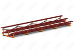 Jaypro Sports Bleacher  - 3 Row - Tip & Roll, Double Foot Plank, Powder Coated - 27' L (BLDP-327TRGPC)