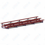 Jaypro Sports Bleacher  - 3 Row - Tip & Roll, Double Foot Plank, Powder Coated - 27' L (BLDP-327TRGPC)