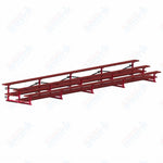 Jaypro Sports Bleacher  - 3 Row - Tip & Roll, Double Foot Plank, Powder Coated - 27' L (BLDP-327TRGPC)