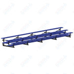 Jaypro Sports Bleacher  - 3 Row - Tip & Roll, Double Foot Plank, Powder Coated - 27' L (BLDP-327TRGPC)