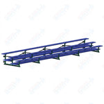 Jaypro Sports Bleacher  - 3 Row - Tip & Roll, Double Foot Plank, Powder Coated - 27' L (BLDP-327TRGPC)