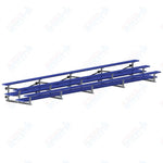 Jaypro Sports Bleacher  - 3 Row - Tip & Roll, Double Foot Plank, Powder Coated - 27' L (BLDP-327TRGPC)