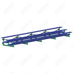 Jaypro Sports Bleacher  - 3 Row - Tip & Roll, Double Foot Plank, Powder Coated - 27' L (BLDP-327TRGPC)