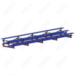 Jaypro Sports Bleacher  - 3 Row - Tip & Roll, Double Foot Plank, Powder Coated - 27' L (BLDP-327TRGPC)