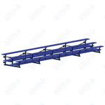 Jaypro Sports Bleacher  - 3 Row - Tip & Roll, Double Foot Plank, Powder Coated - 27' L (BLDP-327TRGPC)