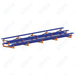 Jaypro Sports Bleacher  - 3 Row - Tip & Roll, Double Foot Plank, Powder Coated - 27' L (BLDP-327TRGPC)
