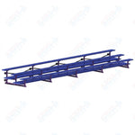 Jaypro Sports Bleacher  - 3 Row - Tip & Roll, Double Foot Plank, Powder Coated - 27' L (BLDP-327TRGPC)