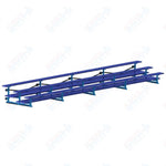 Jaypro Sports Bleacher  - 3 Row - Tip & Roll, Double Foot Plank, Powder Coated - 27' L (BLDP-327TRGPC)