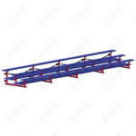 Jaypro Sports Bleacher  - 3 Row - Tip & Roll, Double Foot Plank, Powder Coated - 27' L (BLDP-327TRGPC)
