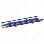 Jaypro Sports Bleacher  - 3 Row - Tip & Roll, Double Foot Plank, Powder Coated - 27' L (BLDP-327TRGPC)