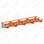 Jaypro Sports Bleacher  - 3 Row - Tip & Roll, Double Foot Plank, Powder Coated - 27' L (BLDP-327TRGPC)