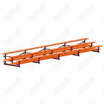 Jaypro Sports Bleacher  - 3 Row - Tip & Roll, Double Foot Plank, Powder Coated - 27' L (BLDP-327TRGPC)
