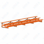 Jaypro Sports Bleacher  - 3 Row - Tip & Roll, Double Foot Plank, Powder Coated - 27' L (BLDP-327TRGPC)