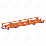 Jaypro Sports Bleacher  - 3 Row - Tip & Roll, Double Foot Plank, Powder Coated - 27' L (BLDP-327TRGPC)