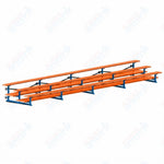 Jaypro Sports Bleacher  - 3 Row - Tip & Roll, Double Foot Plank, Powder Coated - 27' L (BLDP-327TRGPC)