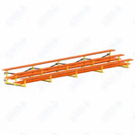 Jaypro Sports Bleacher  - 3 Row - Tip & Roll, Double Foot Plank, Powder Coated - 27' L (BLDP-327TRGPC)