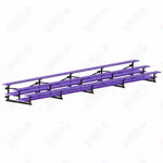 Jaypro Sports Bleacher  - 3 Row - Tip & Roll, Double Foot Plank, Powder Coated - 27' L (BLDP-327TRGPC)