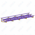 Jaypro Sports Bleacher  - 3 Row - Tip & Roll, Double Foot Plank, Powder Coated - 27' L (BLDP-327TRGPC)
