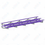 Jaypro Sports Bleacher  - 3 Row - Tip & Roll, Double Foot Plank, Powder Coated - 27' L (BLDP-327TRGPC)