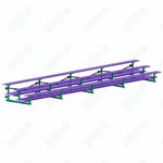 Jaypro Sports Bleacher  - 3 Row - Tip & Roll, Double Foot Plank, Powder Coated - 27' L (BLDP-327TRGPC)