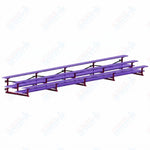 Jaypro Sports Bleacher  - 3 Row - Tip & Roll, Double Foot Plank, Powder Coated - 27' L (BLDP-327TRGPC)