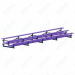 Jaypro Sports Bleacher  - 3 Row - Tip & Roll, Double Foot Plank, Powder Coated - 27' L (BLDP-327TRGPC)