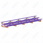 Jaypro Sports Bleacher  - 3 Row - Tip & Roll, Double Foot Plank, Powder Coated - 27' L (BLDP-327TRGPC)