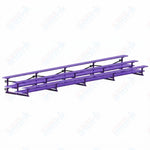 Jaypro Sports Bleacher  - 3 Row - Tip & Roll, Double Foot Plank, Powder Coated - 27' L (BLDP-327TRGPC)