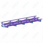 Jaypro Sports Bleacher  - 3 Row - Tip & Roll, Double Foot Plank, Powder Coated - 27' L (BLDP-327TRGPC)
