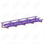Jaypro Sports Bleacher  - 3 Row - Tip & Roll, Double Foot Plank, Powder Coated - 27' L (BLDP-327TRGPC)