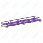 Jaypro Sports Bleacher  - 3 Row - Tip & Roll, Double Foot Plank, Powder Coated - 27' L (BLDP-327TRGPC)