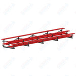 Jaypro Sports Bleacher  - 3 Row - Tip & Roll, Double Foot Plank, Powder Coated - 27' L (BLDP-327TRGPC)