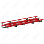 Jaypro Sports Bleacher  - 3 Row - Tip & Roll, Double Foot Plank, Powder Coated - 27' L (BLDP-327TRGPC)