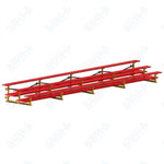 Jaypro Sports Bleacher  - 3 Row - Tip & Roll, Double Foot Plank, Powder Coated - 27' L (BLDP-327TRGPC)