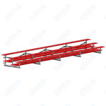 Jaypro Sports Bleacher  - 3 Row - Tip & Roll, Double Foot Plank, Powder Coated - 27' L (BLDP-327TRGPC)