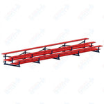 Jaypro Sports Bleacher  - 3 Row - Tip & Roll, Double Foot Plank, Powder Coated - 27' L (BLDP-327TRGPC)