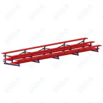 Jaypro Sports Bleacher  - 3 Row - Tip & Roll, Double Foot Plank, Powder Coated - 27' L (BLDP-327TRGPC)