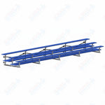 Jaypro Sports Bleacher  - 3 Row - Tip & Roll, Double Foot Plank, Powder Coated - 27' L (BLDP-327TRGPC)