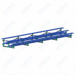 Jaypro Sports Bleacher  - 3 Row - Tip & Roll, Double Foot Plank, Powder Coated - 27' L (BLDP-327TRGPC)